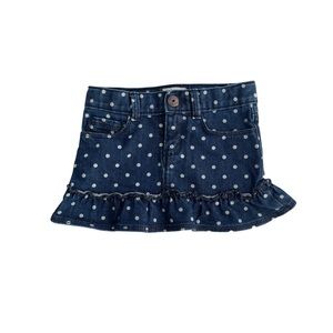 Osh Kosh Polka Dot Denim Skirt with Ruffle SZ 3T